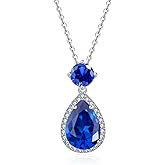 YONVUN Crystal Zircon Pendant Necklace Plated 18k Gold Teardrop Oval Pear Gemstone Birthstone Jewelry Set Gift for Wife Mom Daughter Girlfriend Her