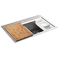 KOHLER K-80085-1PC-NA Task Kitchen Sink, 33", Stainless Steel, Double-equal Bowls with Smart Divide Feature, 9" Depth
