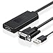 Emixc VGA To HDMI Output Adapter Converter 1080p Video Cable from Desktop/ Laptop/ Notebook/ Computer/ PC/ HD TV-box to HDTV/ Monitor/ Projector With USB