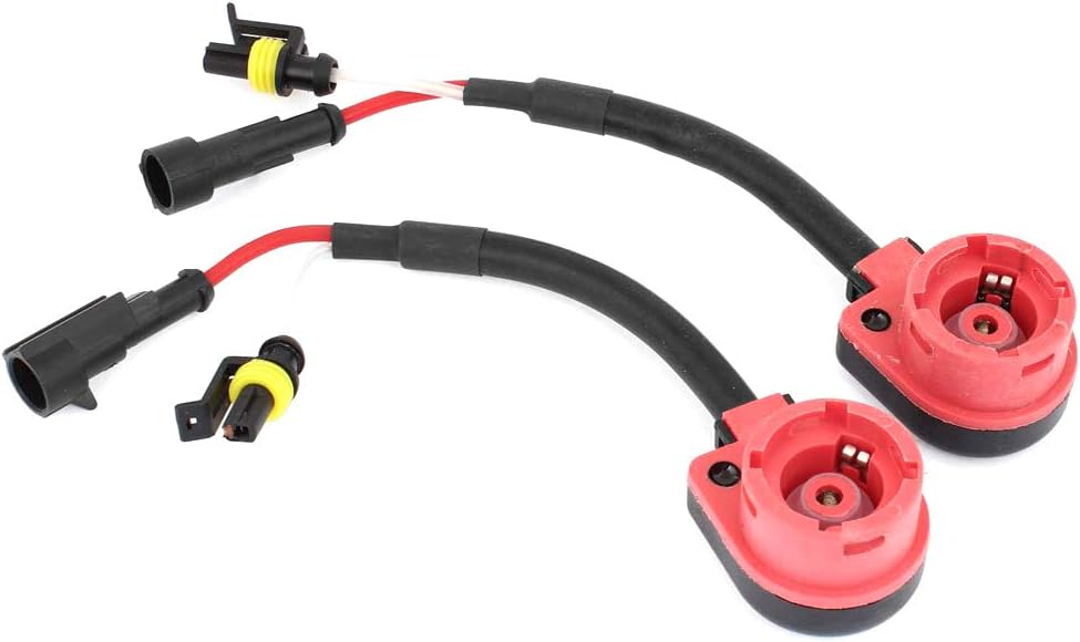 2x D2S D2R HID Bulbs Plug And Play Heat Resistant Wiring Harness Extension Socket AMP Connector