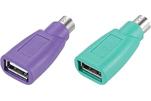 MECCANIXITY 2 Pcs PS/2 to USB Port, PS/2 Male to USB Female Adapter for Wired Mouse Keyboard Desktop PC Laptop Notebook, Gree
