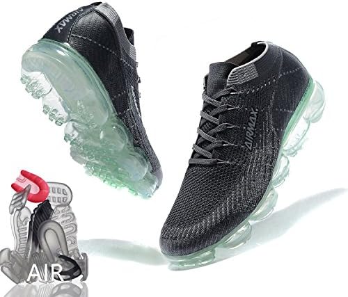 LUONEKE Air Max 2018 Breathable Sneakers Sports Shoes for Men Woman for Running Boys Fitness and Leisure (US_10/EUR_44/cm_28, Gray)