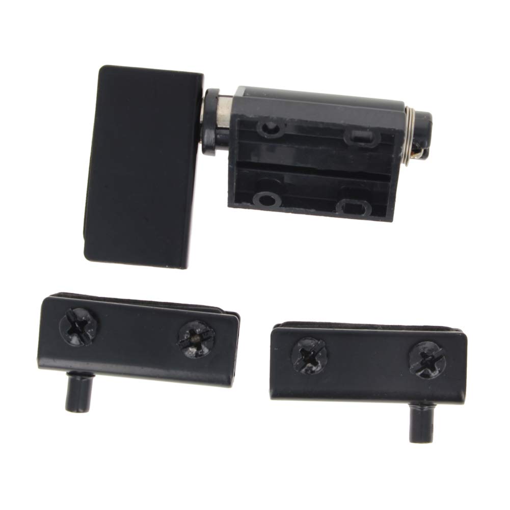 MroMax Stainless Steel Cabinet Wardrobe Cupboard Glass Door Push Single Magnetic Catch Latch Black 1PCS