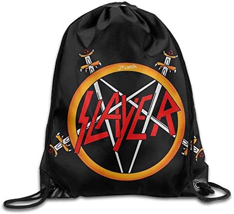 Drawstring Backpack Sack Bag Slayer Pentagram Nylon Home Travel Sport Storage