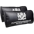 JP JUNCTION PRODUCE VIP Black Leather Car Neck Pillow Headrest 2PCS