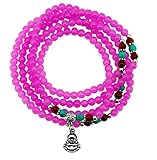 Tibetan 5mm Elastic String Happy Buddha Charm Prayer Beads Wrap Bracelet
