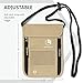 VENTURE 4TH Passport Holder Neck Wallet with RFID Blocking Nylon Lining - Hidden Neck Pouch for Travel (Beige)