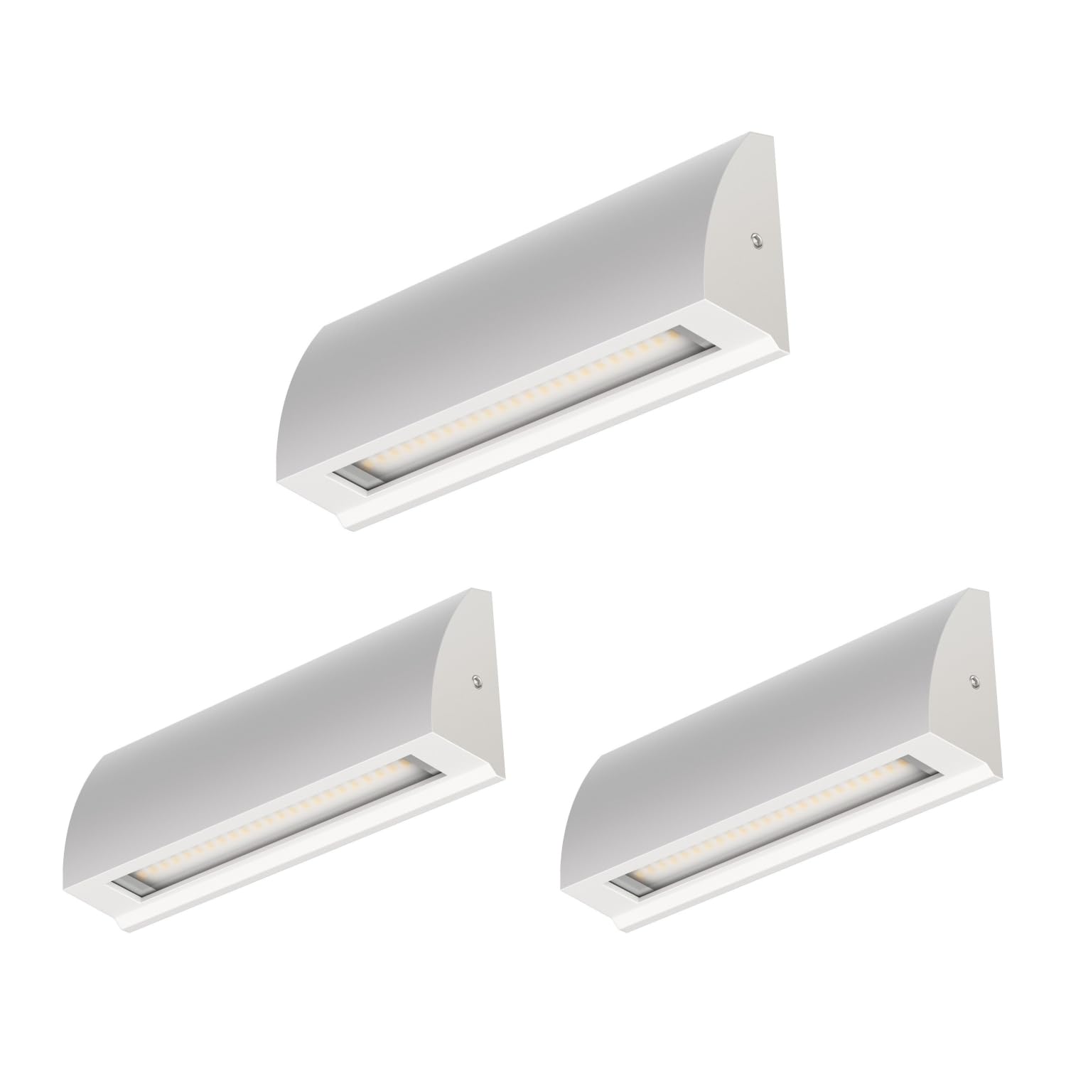 ledscom.de 3 LED wall Light/Staircase Light SEGIN for Outdoors, IP54, Flat, Downlight matt, Angular, 6.2 W, 566lm, Warm White — image 1