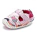 Lidiano Baby Toddler Sewing PU Leather Hook & Loop Cartoon Non-slip Sandals (6-12 Months, Pink)