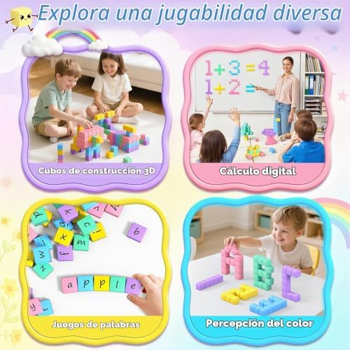 Blocos magnéticos de construção para crianças, presentes para meninas 3 4 5 6 7 8 9 10 anos, 48 peças blocos magnéticos para brinquedos de viagem, brinquedos para crianças de 3 anos, brinquedos criativos Montessori