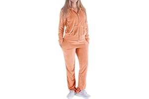 LeeHanTon Womens Jogging Suits Sets Running Velour Outfit Zipper Warm Up 2 Pieces Hoodie and Pant Tracksuit