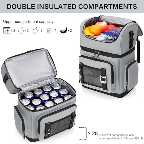 YOUNGOA Mochila Nevera Isotermica Grande, Doble Capa Impermeable Mochila Termica, Bolsa Picnic A Prueba de Fugas