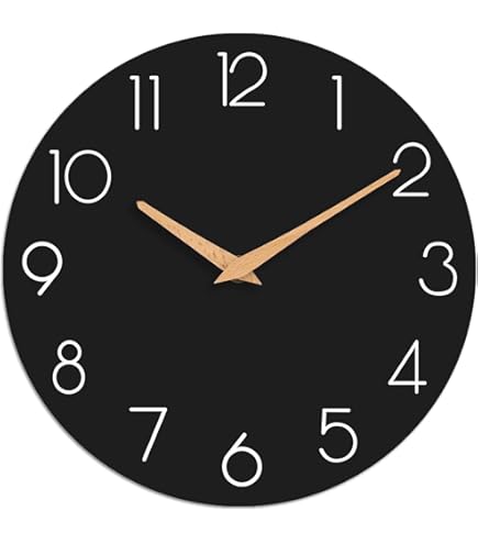 Amazon.com: Mosewa Wall Clock Battery Operated 10 Inch Black