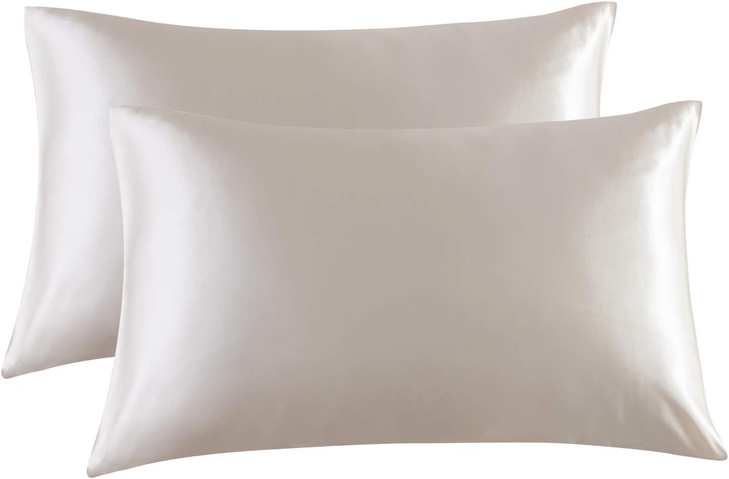 Bedsure Satin Pillowcase for Hair and Skin, 2-Pack - Queen Size (20x30 inches) Pillow Cases - Satin Pillow Covers with Envelope Closure, Silver Grey: Home & Kitchen