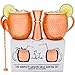Copper Mugs Moscow Mule Set of 2 – 100% Pure Copper, 16oz – 2 Superb Hammered Copper Cups + 1 Unique Deluxe Spoon + 1 Solid Copper Double Jigger in Premium Gift Box