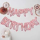TONIFUL 16 Inch Happy Birthday Letter Balloons Rose Gold Banner 15 Pcs view 4