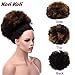 Kori Koli Black Afro Puff Drawstring Ponytail Short Curly Synthetic Hair Bun Updo Hair Extensions with Two Clips