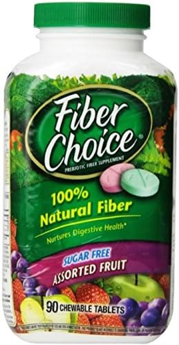 Fiber Choice Fiber Supplement Sugar Free Chewable Tablets, Assorted Fruit 90 ea (Pack of 4)