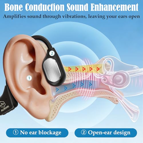 Bone Conduction Personal Sound Amplifier - Open-Ear Design for Comfortable Daily Use, Ultra Lightweight 25g, Up to 10-Hour Battery, IPX5 Water Resistant, No Bluetooth