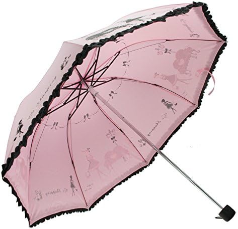 Doshop Lightweight Strong Compact Folding Parasol Wind Resistant Anti-UV Rain / Sun Travel Flowers Womens Umbrella, foldable Dome brolly Umbrella
