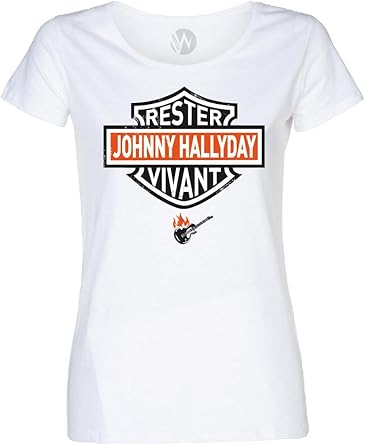 Kss Kss Kss Femmes T Shirt Biker Rester Vivant Johnny Hallyday Amazon Fr Vetements Et Accessoires