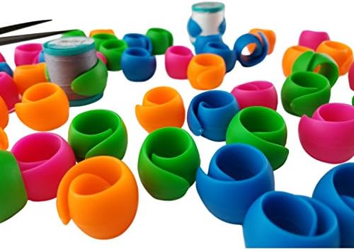 48 Thread Peels Spool Huggers for Sewing Machine, Sergers | Prevents Thread Unwinding | Silicone Holders Organizer Clips (48 Pcs)