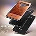 NageBee LG V50 ThinQ Case with Tempered Glass Screen Protector (Full Coverage), Premium [Cowhide Leather] Shockproof Dual Layer Hybrid Armor Rugged Durable Case for LG V50 ThinQ 5G (2019) -Brown