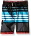 Kanu Surf Little Boys' Toddler Halo Stripe Swim Trunk, Black/Red, 2T