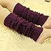 Oksale Women Warm Soft Crochet Knitted Boot Cover Cuff Leg Warmers (Purple)