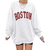 Langwyqu Women's Oversized Sweatshirt Los Angeles California Crewneck Long Sleeve Casual Loose Pullover Tops