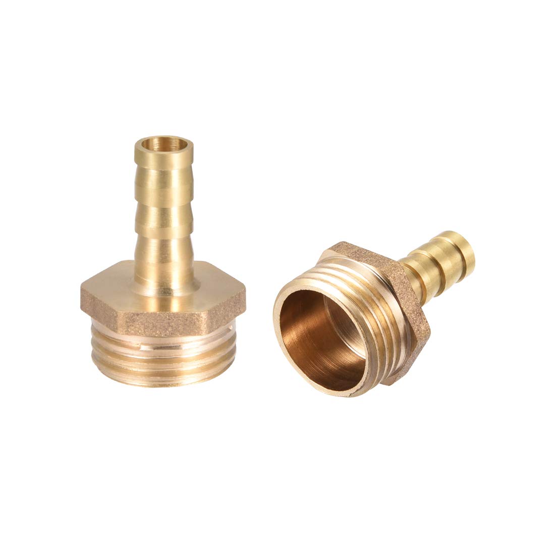 sourcing map Brass Hose Barb Fitting,Connector,8mm Barb x G1/2 Male Pipe Adapter,2pcs