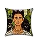 Joyi Pack of 4 Frida Kahlo Self-Portrait Cotton Linen Throw Pillow Case Car Cushion Cover