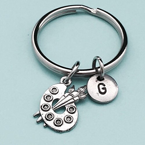 Paint palette keychain, paint palette charm, painting