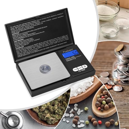 𝗙𝘂𝘇𝗶𝗼𝗻 Digital Pocket Scale 1000g/0.1g, Small Digital Scales Grams and