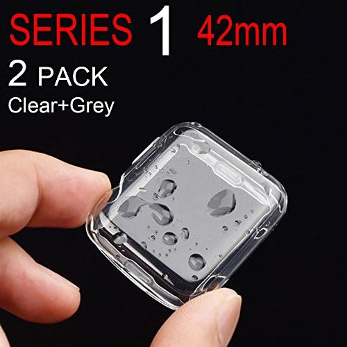 Apple Watch Series 1 Case 42mm, Quirrel Ultra-thin Soft TPU Full Coverage Cover for Apple iWatch Series 1 42mm - 2 Pack