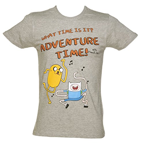 Mens Grey Marl What Time Adventure Time T Shirt