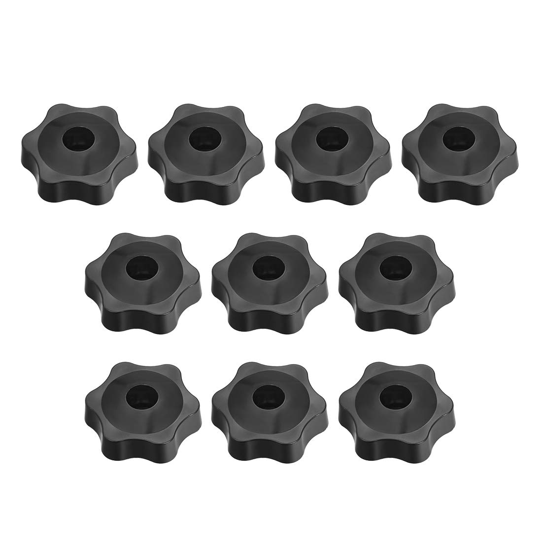 uxcell Clamping Handle Screw Knobs Handle M6 Threaded Through Hole Star - Shape 10pcs
