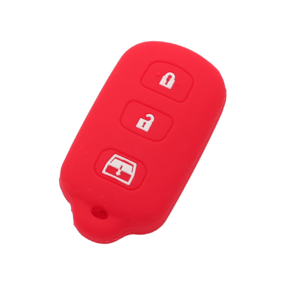 BROVACS Silicone Cover Protector Case Holder Skin Jacket Compatible with TOYOTA 3+1 Button Remote Key Fob CV2410 Red