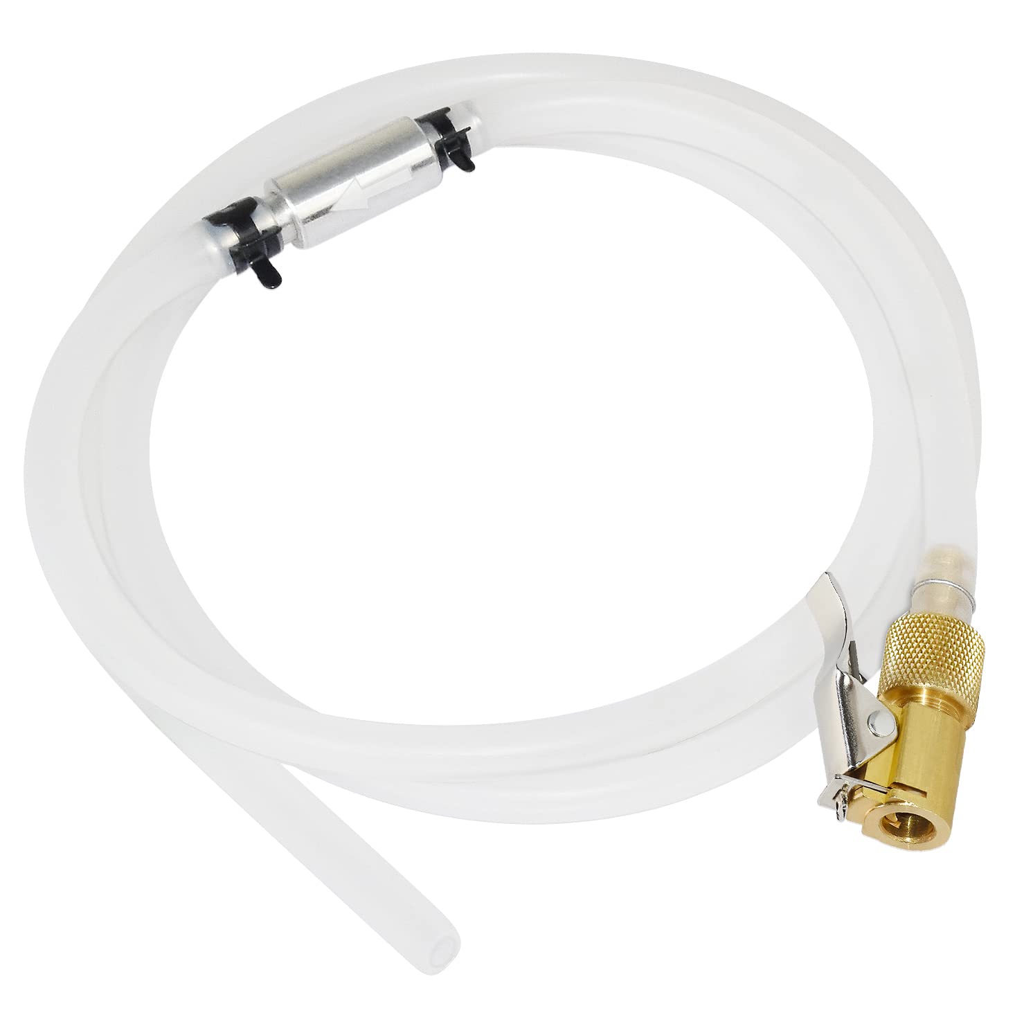 FIRSTINFO Lockable Brake Fluid Bleeder Hose with Check Valve Set