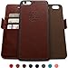 Dreem Fibonacci 2-in-1 Wallet-Case for iPhone 6-Plus & 6s-Plus, Magnetic Detachable PC Slim-Case, Luxury Vegan Leather, RFID Protection, Smart 2-Way Stand, Gift-Box - Coffee