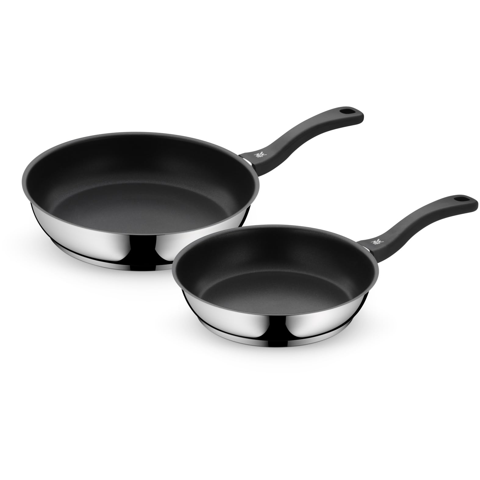 WMF Devil Pfannenset Induktion 2-teilig – Bratpfannen 24, 28 cm – Edelstahl Cromargan Antihaft Pfannen Set, beschichtet, spülmaschinengeeignet, backofenfest, hitzebeständig und kratzfest