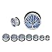 Longbeauty 1Pair Stainless Steel Opal Tree Single Flare with O-Ring Ear Tunnels Expander Plugs Stretcher Gauge 00g-1