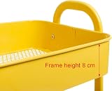 DOEWORKS 3 Tier Storage Trolley on Wheels Yellow Metal Cart 70cm 15kg per tier view 7