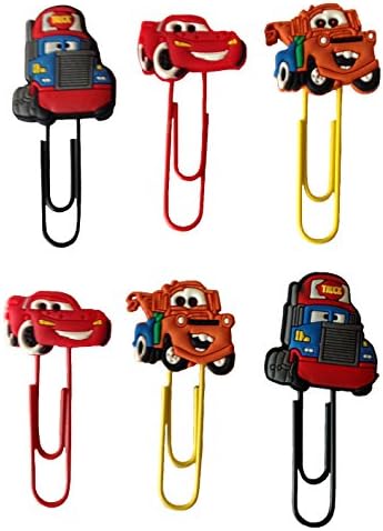 Cars Bookmarks Paperclips for Book Page Holder 6 Pcs Set #1