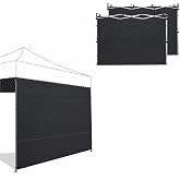 Joramoy 10x10 Canopy Tent Sidewalls 3 PCS Only Frame NOT Included(Black) | Waterproof, UV Protection,Straight Leg Durable Canopy ShadeWalls,Tent Side Panels,Instant SunWalls,Easy Set Up