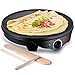 JYDMIX Crepe Maker Machine | Nonstick 12’’ 1300W Electric Pancake Maker - Batter Spreader, Wooden Spatula for Roti, Blintzes, Eggs, Dosa, Lefse - Temperature Control, Portable, Easy Clean