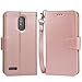 Stylo 3 Case, Stylo 3 Plus Case, Arae G Stylo 3 Wallet Case with Kickstand and Flip Cover, Rosegold