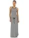 PattyBoutik Women Striped Keyhole Drawstring Maxi Dress (Black and White Large)