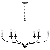 Capital Lighting 449961MB Dolan Transitional Minimalist Style Large Round Chandelier, 6-Light 360 Total Watts, 24" H x 40" W,