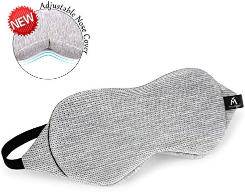 Mavogel Sleeping Mask - Nose Wing Design Sleep Eye Mask Blocking Out Light Perfectly for Travelling/Shift Work/Nap/Women/Men, Blindfold, Breathable Mesh Fiber, Grey